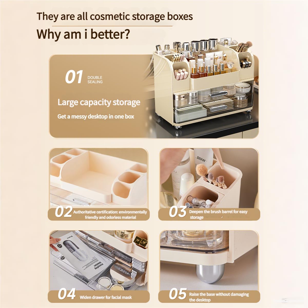 Makeup Organizer with Drawers  - Skincare B Erl review and price