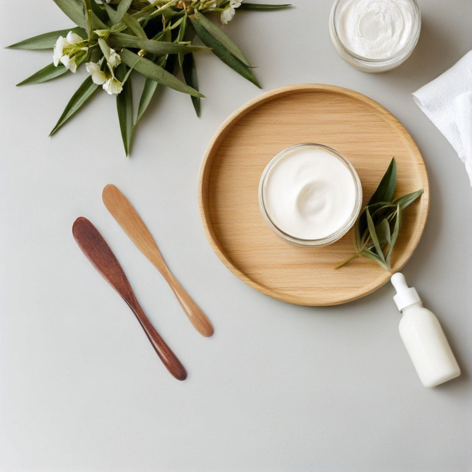 2Pcs Wooden Skincare Spatula S - Skincare Natur E review and price